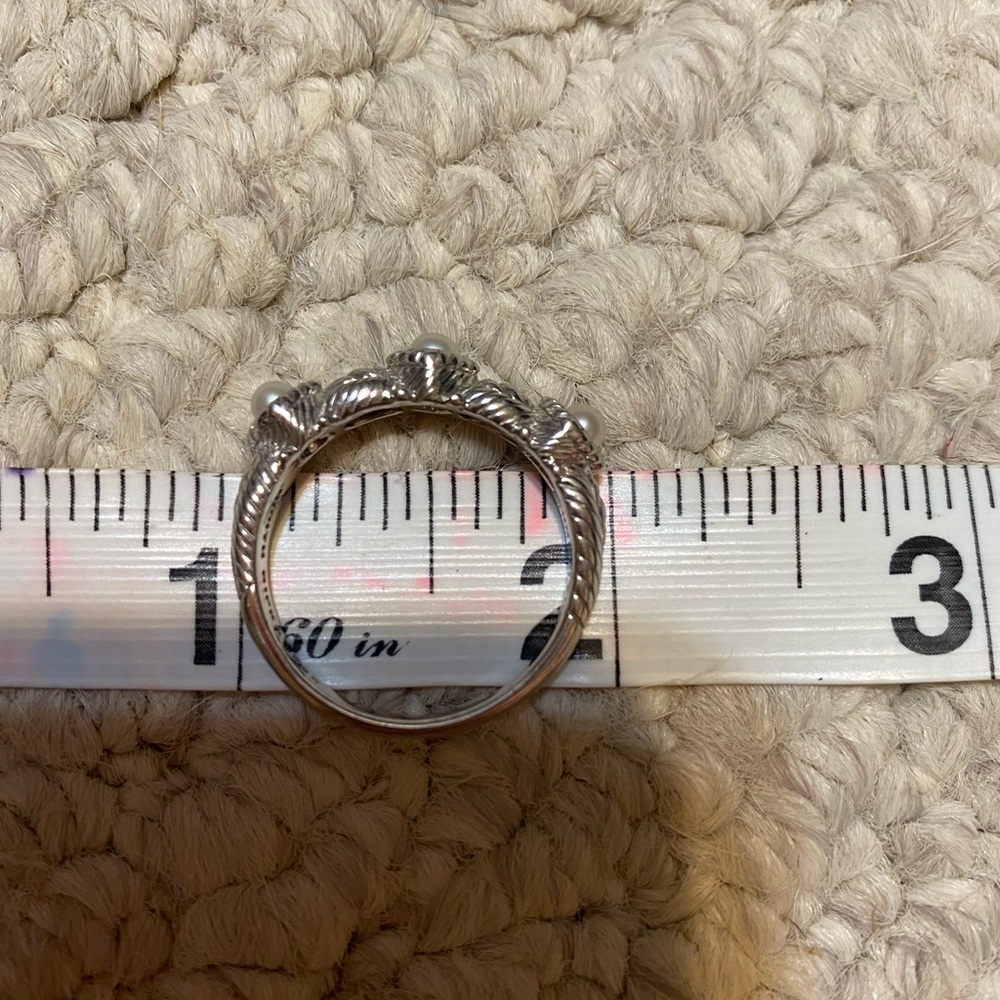 Judith Ripka Silver Pearl Ring - Picture 2 of 8